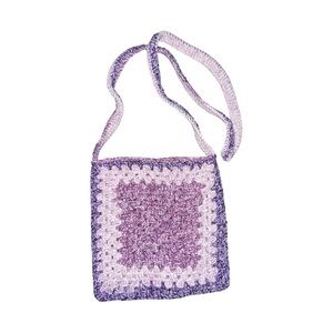 Purple Crochet Crossbody Bag